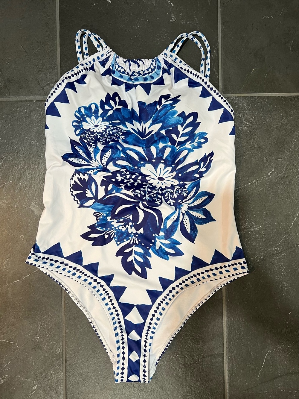 Blue Floral Junior Size One-Piece Swimsuit
NWOT Size Large